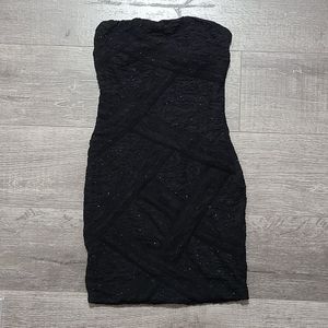 New! F21 Sparkly Textured Strapless Bodycon Dress